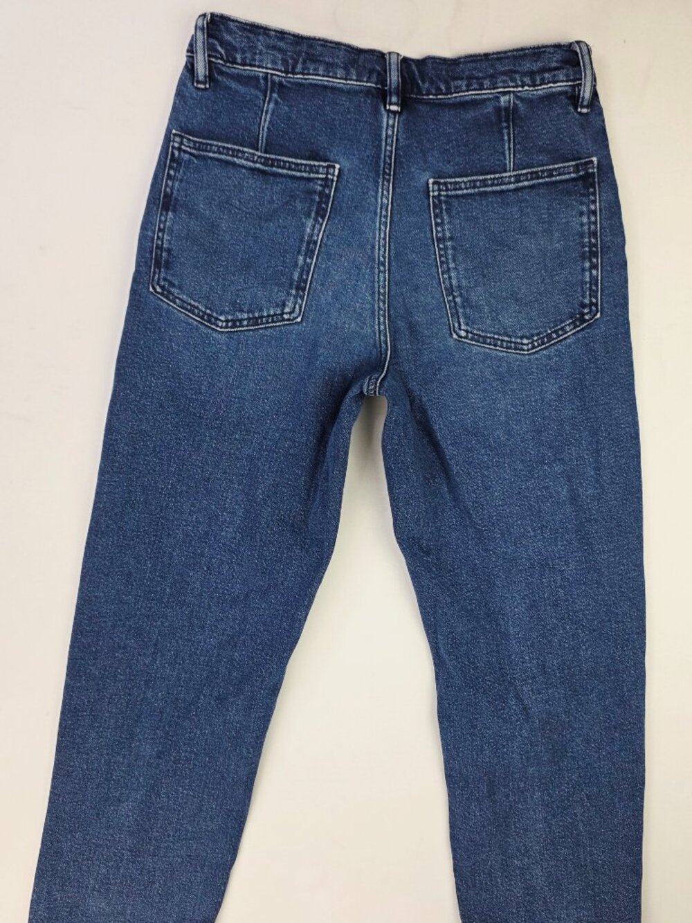 Uniqlo Wide Tapered Mid Rise Womens Size 27-30X27 Blue Denim Draw String Jeans